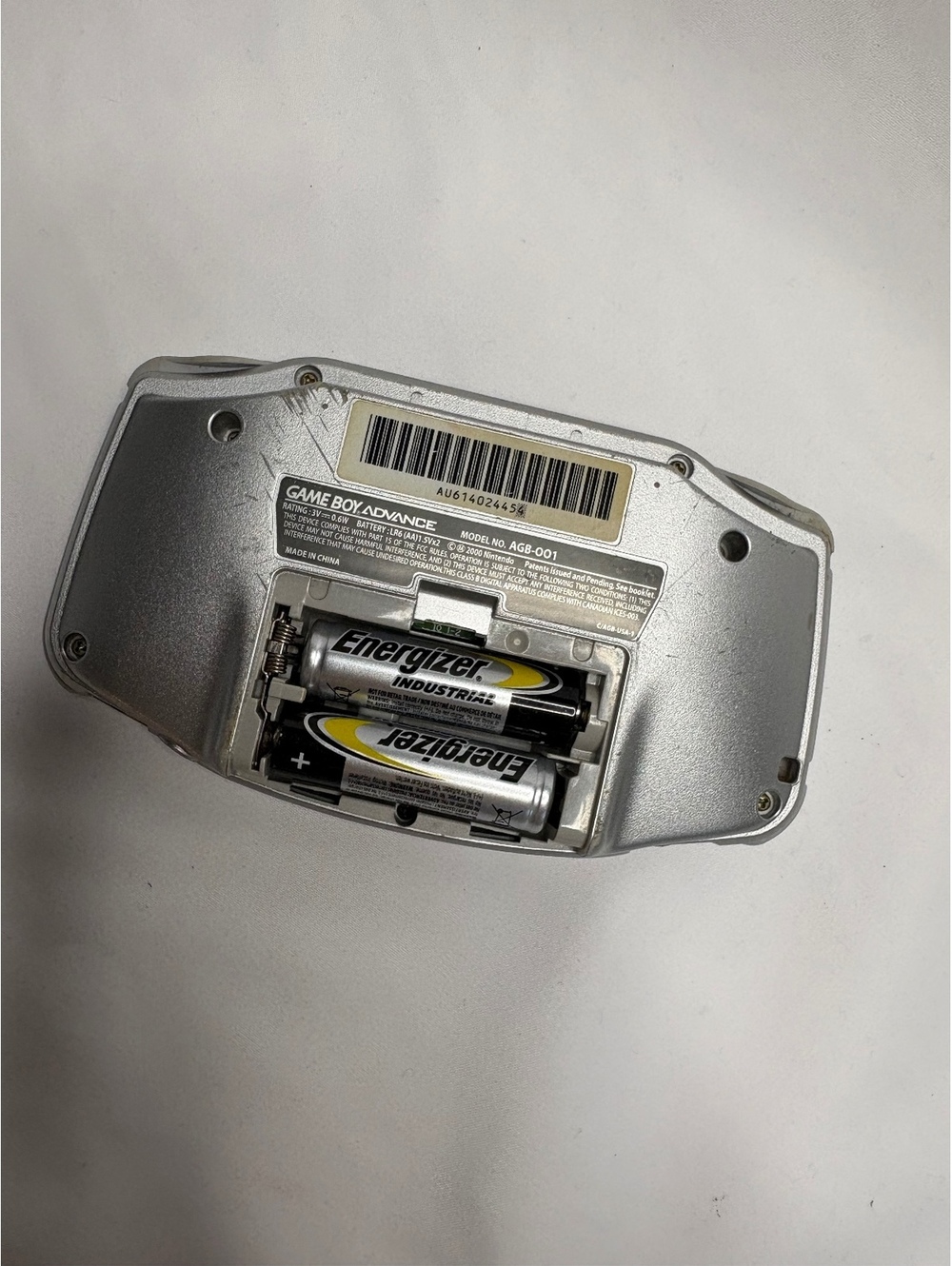 Nintendo Game Boy Advance AGB-001 Silver Console - Powers On - For Parts/Repair